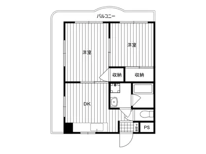 ビューハイツ田奈(2DK/2階)の間取り写真