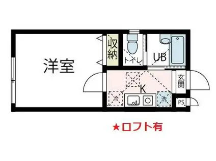 VILLA 510 NO.5(1K/2階)の間取り写真