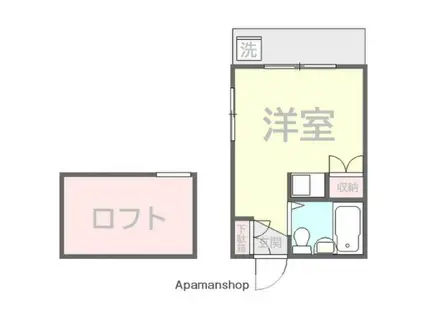 タカハウス(ワンルーム/1階)の間取り写真