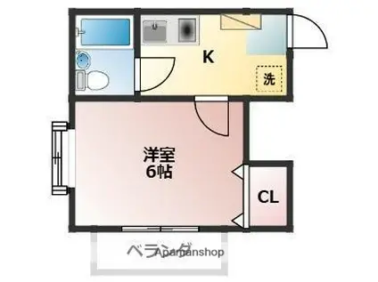 アイビーヒルズ(1K/1階)の間取り写真