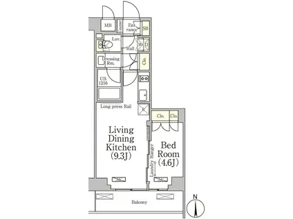 ベルファース大森山王(1LDK/1階)の間取り写真