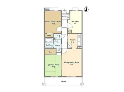 オーキッドレジデンス港北綱島イースト(2SLDK/2階)の間取り写真