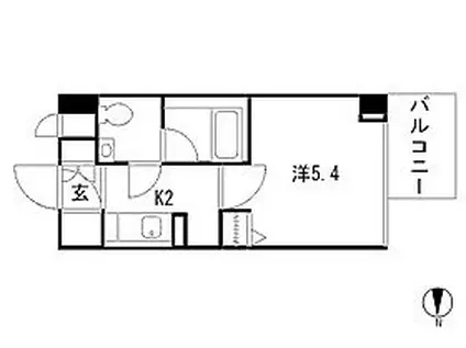 AXAS品川シーサイド(1K/2階)の間取り写真