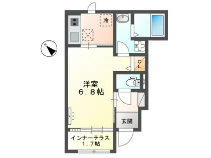 KM CASA新横浜(1K/1階)の間取り写真