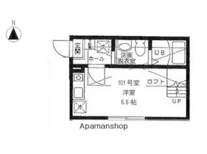 ハーミットクラブハウスパール(ワンルーム/1階)の間取り写真