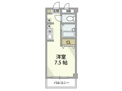 湘南ABS1(1K/3階)の間取り写真