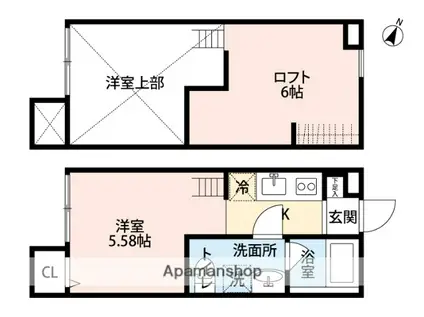 OVEST(ワンルーム/1階)の間取り写真