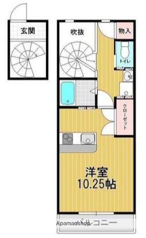 メイデンワーク(ワンルーム)の間取り写真