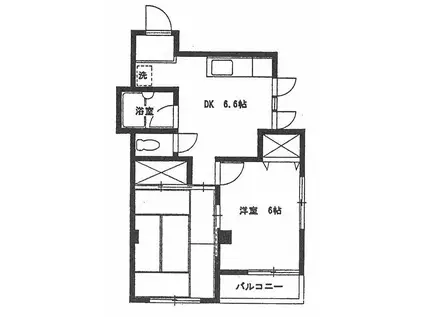 ゼフィルス花の木(2DK/3階)の間取り写真