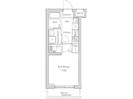 ラフィスタ宮崎台(1K/2階)の間取り写真