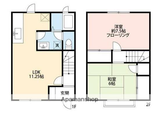 メゾネット三堀(2LDK)の間取り写真
