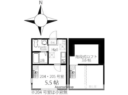 ハーミットクラブハウス プレシャス大熊(1K/2階)の間取り写真