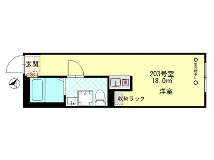 ミント杉田(ワンルーム/2階)の間取り写真