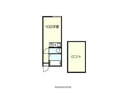 ユナイト白楽ペトロブラス(ワンルーム/1階)の間取り写真