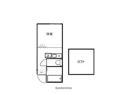 ユナイト白楽ペトロブラス(ワンルーム/1階)の間取り写真