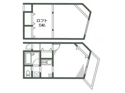 パレス相模大野(1K/1階)の間取り写真