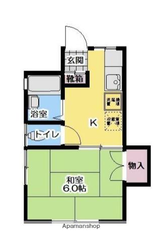 Fコーポ(ワンルーム/1階)の間取り写真