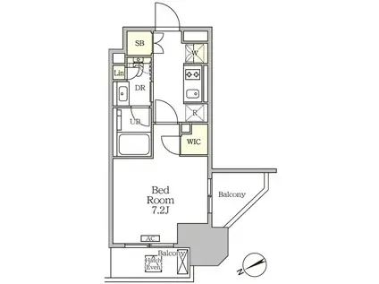 ザ・パークハビオ大森山王(1K/12階)の間取り写真