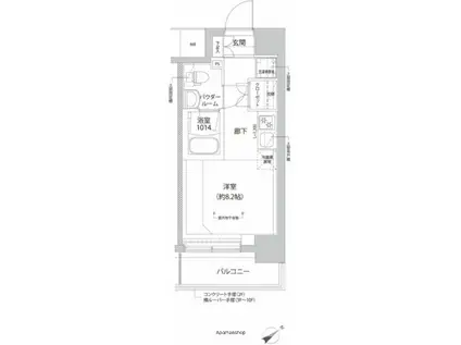 RELUXIA横濱反町(ワンルーム/10階)の間取り写真