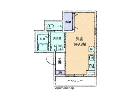 シーンプラス小田急相模原ノース(ワンルーム/1階)の間取り写真