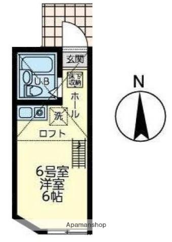 ユナイト小机グレートギャッピー(ワンルーム/2階)の間取り写真