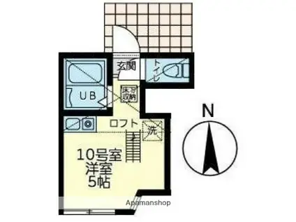ユナイト小机グレートギャッピー(ワンルーム/1階)の間取り写真