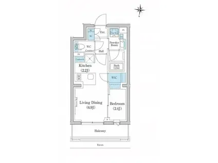 スタイリオ池上サウス(1LDK/2階)の間取り写真