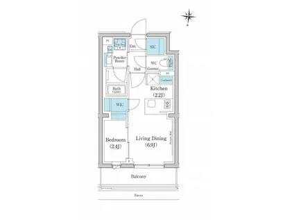 スタイリオ池上サウス(1LDK/2階)の間取り写真