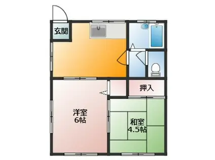 ヒルトップ池上(2DK/2階)の間取り写真