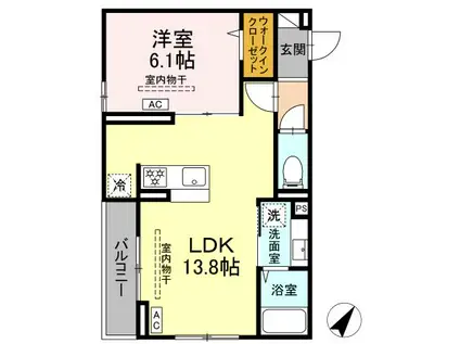 エスペリア淵野辺(1LDK/3階)の間取り写真