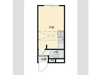 ベルピア馬堀海岸(1K/1階)の間取り写真