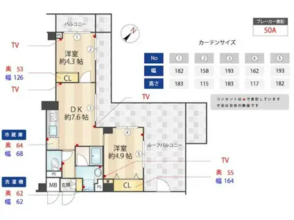 ZOOM下丸子(2DK/3階)の間取り写真