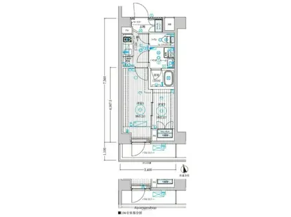 ブライズ宮崎台(1K/2階)の間取り写真