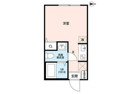 ラフィーネ三ツ沢南町(ワンルーム/2階)の間取り写真