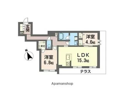 ピノ・グリナージュ(2LDK/1階)の間取り写真