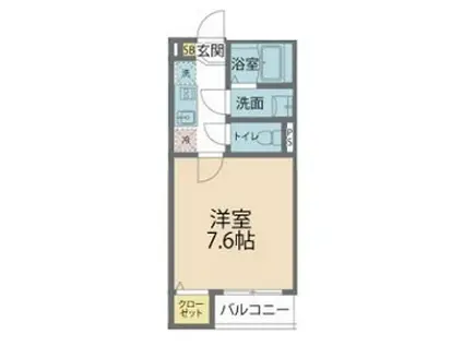 カインドネス小田急相模原Ⅴ(1K/3階)の間取り写真