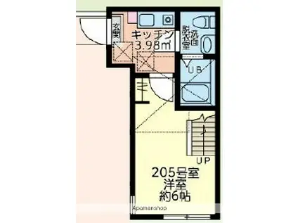 リアンスコートRS(1K/2階)の間取り写真
