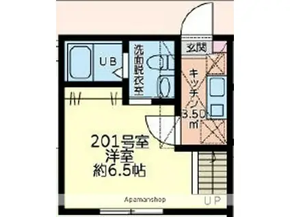 リアンスコートRS(1K/2階)の間取り写真