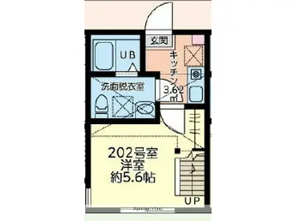 リアンスコートRS(1K/2階)の間取り写真