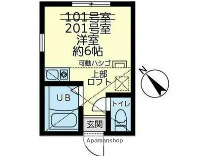 ユナイト四谷フォンターナ(ワンルーム/2階)の間取り写真