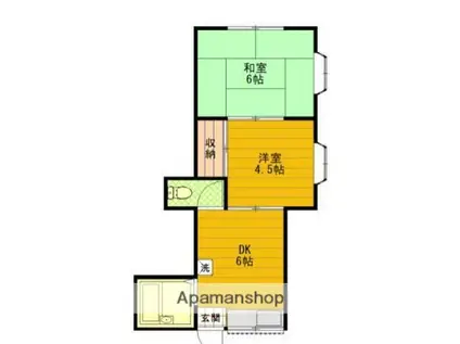 ドエル山手(2DK/1階)の間取り写真