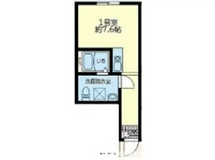 ノーステラス(ワンルーム/2階)の間取り写真