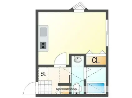 クレスト上星川(ワンルーム/2階)の間取り写真