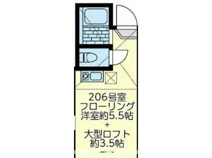 ユナイト宮田町ジョルディ・アルバ(ワンルーム/1階)の間取り写真