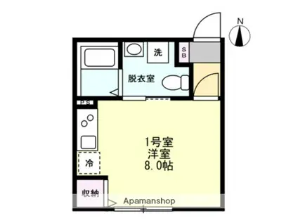 ベイルームプライム横浜鶴見(ワンルーム/1階)の間取り写真