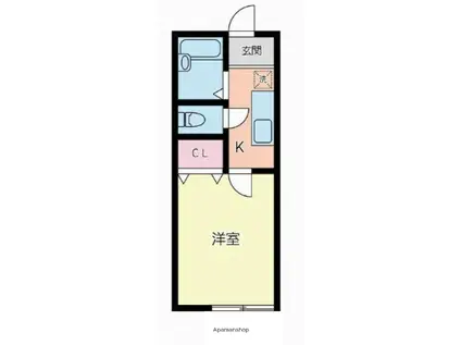 フォレストハウス(1K/1階)の間取り写真