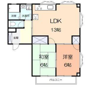 ハイツKAM(2LDK/2階)の間取り写真
