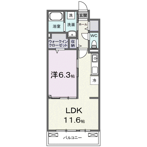 フロレスタ湘南 Ⅲ(1LDK/2階)の間取り写真