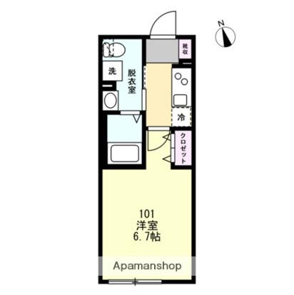 ベイルーム辻堂(1K/1階)の間取り写真