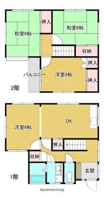 京浜急行電鉄本線 浦賀駅 徒歩14分 2階建 築43年(3LDK)の間取り写真